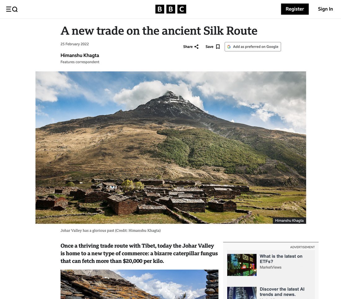 A New Trade on the Ancient Silk Route — Johar Valley, BBC Travel